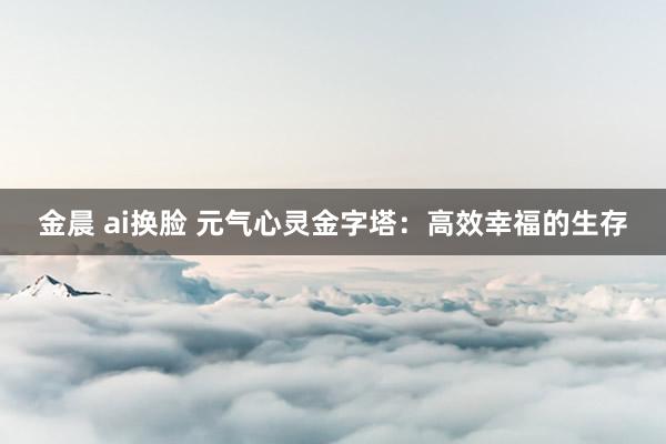 金晨 ai换脸 元气心灵金字塔：高效幸福的生存