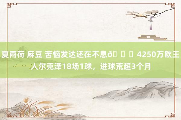 夏雨荷 麻豆 苦恼发达还在不息🙃4250万欧王人尔克泽18场1球，进球荒超3个月