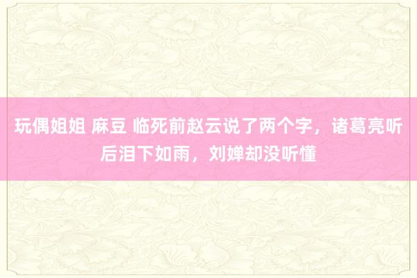 玩偶姐姐 麻豆 临死前赵云说了两个字，诸葛亮听后泪下如雨，刘婵却没听懂