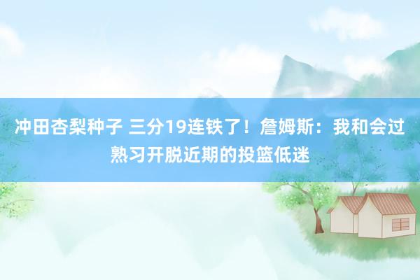 冲田杏梨种子 三分19连铁了！詹姆斯：我和会过熟习开脱近期的投篮低迷