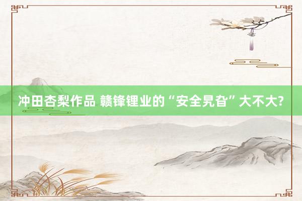 冲田杏梨作品 赣锋锂业的“安全旯旮”大不大?