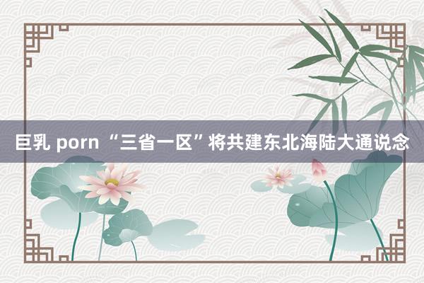 巨乳 porn “三省一区”将共建东北海陆大通说念