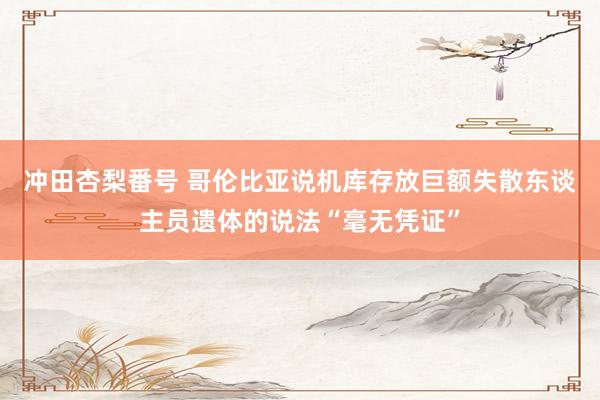 冲田杏梨番号 哥伦比亚说机库存放巨额失散东谈主员遗体的说法“毫无凭证”