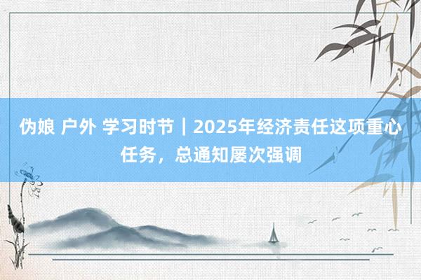伪娘 户外 学习时节｜2025年经济责任这项重心任务，总通知屡次强调