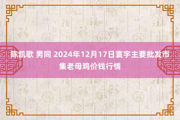 陈凯歌 男同 2024年12月17日寰宇主要批发市集老母鸡价钱行情