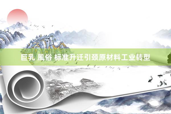 巨乳 風俗 标准升迁引颈原材料工业转型