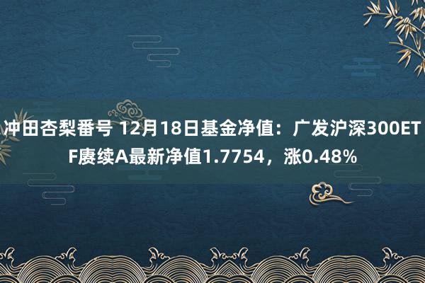 冲田杏梨番号 12月18日基金净值：广发沪深300ETF赓续A最新净值1.7754，涨0.48%