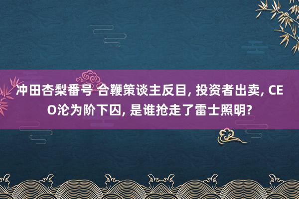 冲田杏梨番号 合鞭策谈主反目， 投资者出卖， CEO沦为阶下囚， 是谁抢走了雷士照明?