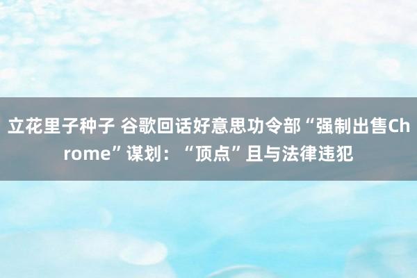 立花里子种子 谷歌回话好意思功令部“强制出售Chrome”谋划：“顶点”且与法律违犯