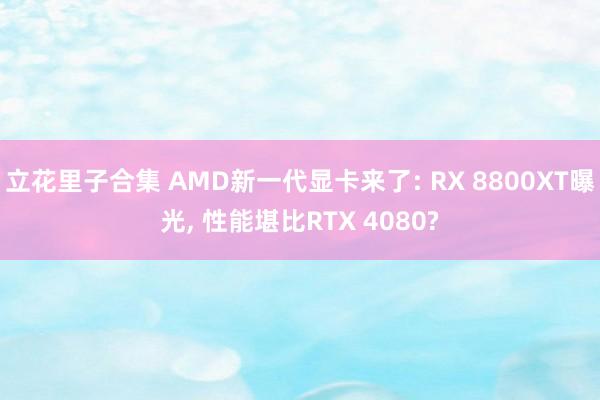 立花里子合集 AMD新一代显卡来了: RX 8800XT曝光， 性能堪比RTX 4080?