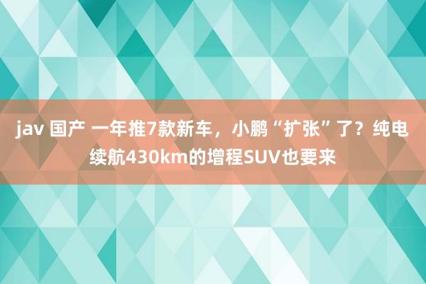 jav 国产 一年推7款新车，小鹏“扩张”了？纯电续航430km的增程SUV也要来