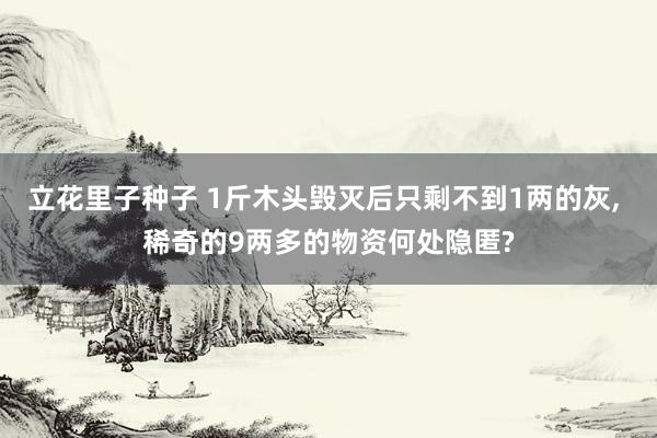立花里子种子 1斤木头毁灭后只剩不到1两的灰， 稀奇的9两多的物资何处隐匿?