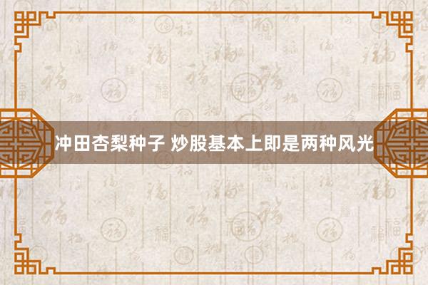 冲田杏梨种子 炒股基本上即是两种风光