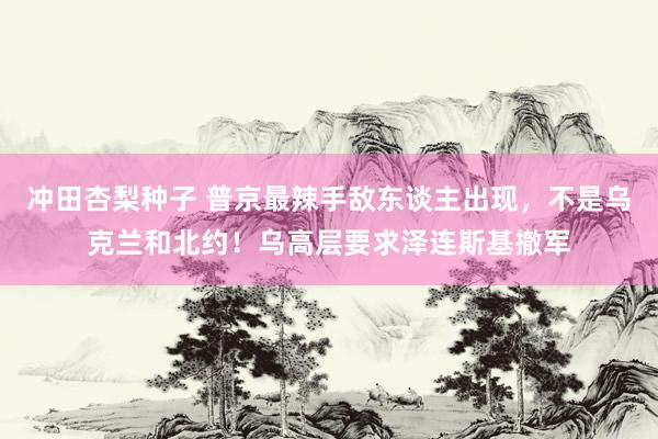 冲田杏梨种子 普京最辣手敌东谈主出现，不是乌克兰和北约！乌高层要求泽连斯基撤军