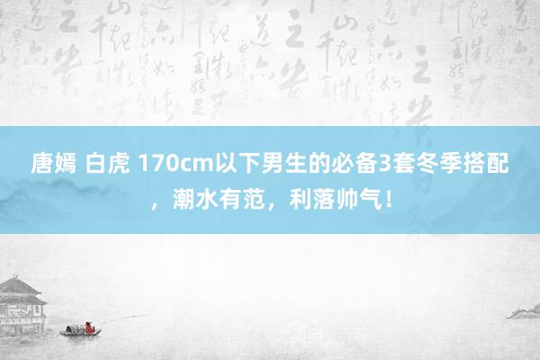 唐嫣 白虎 170cm以下男生的必备3套冬季搭配，潮水有范，利落帅气！