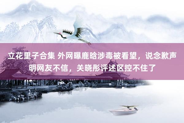 立花里子合集 外网曝鹿晗涉毒被看望，说念歉声明网友不信，关晓彤评述区控不住了