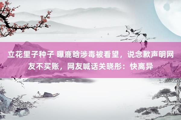 立花里子种子 曝鹿晗涉毒被看望，说念歉声明网友不买账，网友喊话关晓彤：快离异