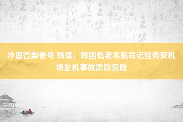 冲田杏梨番号 韩媒：韩国低老本航司记挂务安机场坠机事故激励危险