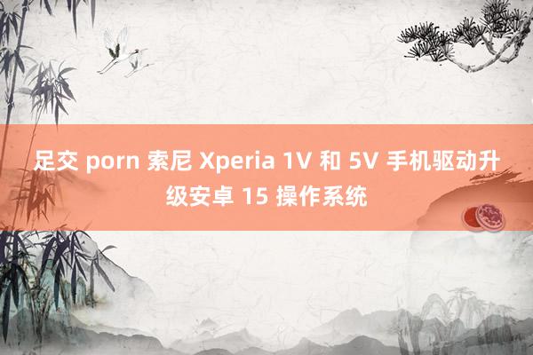足交 porn 索尼 Xperia 1V 和 5V 手机驱动升级安卓 15 操作系统