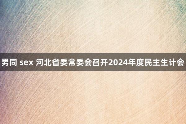 男同 sex 河北省委常委会召开2024年度民主生计会