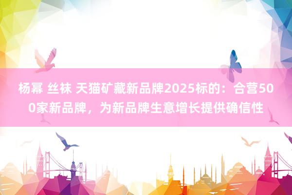 杨幂 丝袜 天猫矿藏新品牌2025标的：合营500家新品牌，为新品牌生意增长提供确信性