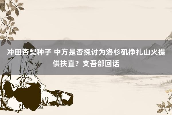 冲田杏梨种子 中方是否探讨为洛杉矶挣扎山火提供扶直？支吾部回话
