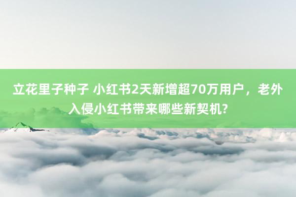 立花里子种子 小红书2天新增超70万用户，老外入侵小红书带来哪些新契机?