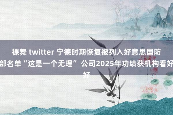 裸舞 twitter 宁德时期恢复被列入好意思国防部名单“这是一个无理” 公司2025年功绩获机构看好