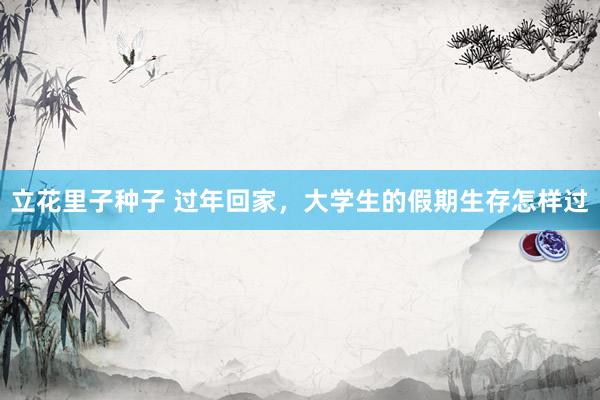 立花里子种子 过年回家，大学生的假期生存怎样过