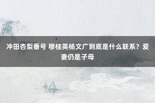 冲田杏梨番号 穆桂英杨文广到底是什么联系？爱妻仍是子母