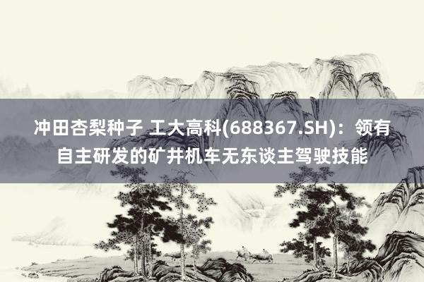 冲田杏梨种子 工大高科(688367.SH)：领有自主研发的矿井机车无东谈主驾驶技能