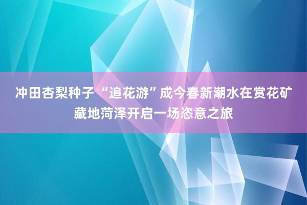 冲田杏梨种子 “追花游”成今春新潮水在赏花矿藏地菏泽开启一场恣意之旅