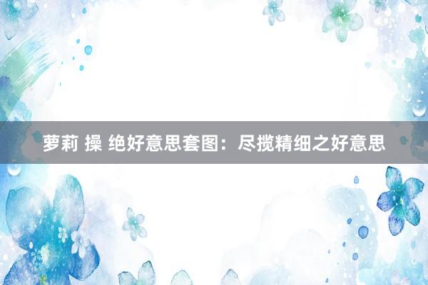 萝莉 操 绝好意思套图：尽揽精细之好意思