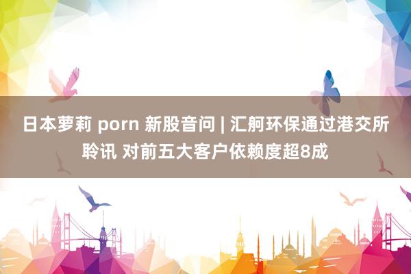 日本萝莉 porn 新股音问 | 汇舸环保通过港交所聆讯 对前五大客户依赖度超8成