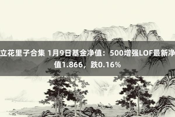 立花里子合集 1月9日基金净值：500增强LOF最新净值1.866，跌0.16%