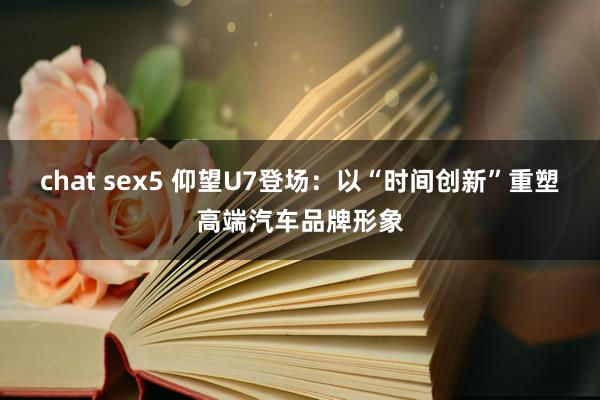 chat sex5 仰望U7登场：以“时间创新”重塑高端汽车品牌形象