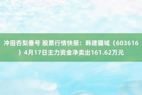 冲田杏梨番号 股票行情快报：韩建疆域（603616）4月17日主力资金净卖出161.62万元