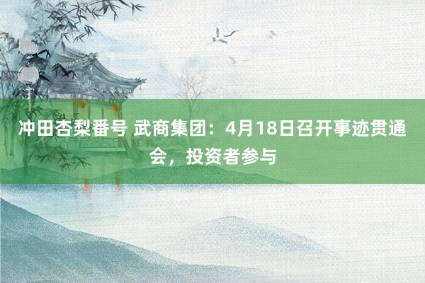 冲田杏梨番号 武商集团：4月18日召开事迹贯通会，投资者参与