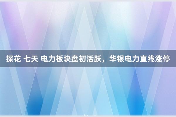探花 七天 电力板块盘初活跃，华银电力直线涨停