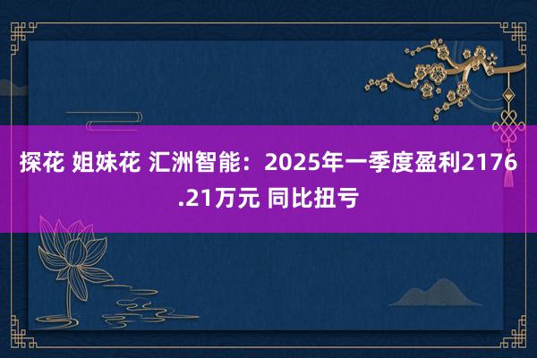 探花 姐妹花 汇洲智能：2025年一季度盈利2176.21万元 同比扭亏