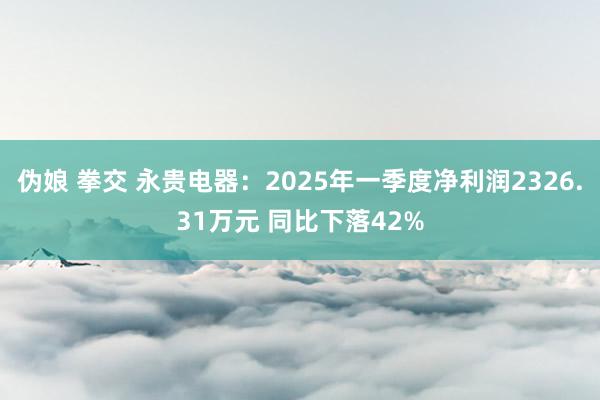 伪娘 拳交 永贵电器：2025年一季度净利润2326.31万元 同比下落42%