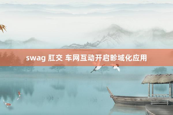 swag 肛交 车网互动开启畛域化应用
