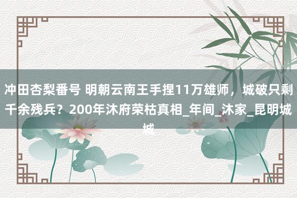 冲田杏梨番号 明朝云南王手捏11万雄师，城破只剩千余残兵？200年沐府荣枯真相_年间_沐家_昆明城