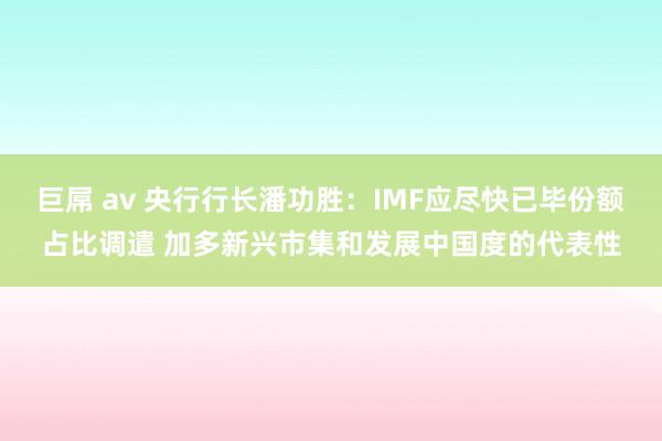 巨屌 av 央行行长潘功胜：IMF应尽快已毕份额占比调遣 加多新兴市集和发展中国度的代表性